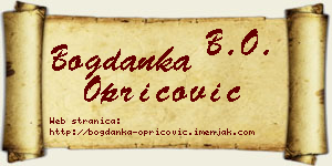 Bogdanka Opricović vizit kartica